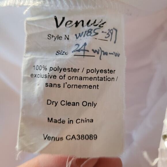 Venus Bridal Satin Beaded Princess Wedding Dress with Rouched Waist -‎ Size 24 - Picture 6 of 12